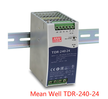 240W η τριφασική βιομηχανική DIN ράγα tdr-240-24 ενσωμάτωσε ενεργό PFC