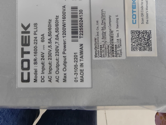 Cotek DC AC μετατροπέας SR 1600-224 Plus 24Vdc σε βάσι 230Vac έξοδος 1600VA Rack Inverter