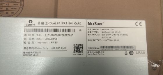 NetSure 2100 A31-S2/S3 48V DC Σύστημα Τροφοδοσίας 3kW Λύση Τηλεπικοινωνιακής Τροφοδοσίας Υψηλής Απόδοσης 1U