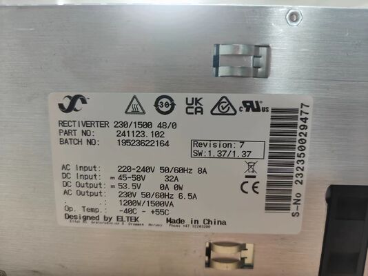 Eltek 48V 230V/1500VA Μετατροπέας DC AC Υψηλής Απόδοσης Rectiverter Flatpack2 Module