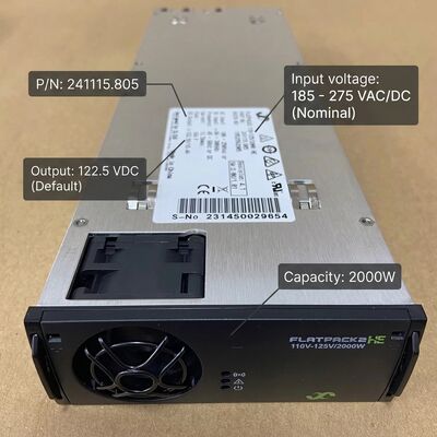 Eltek Flatpack2 110V 2000 HE Επανορθωτική Μονάδα Αριθμός Εξαρτήματος: 241115.805 Υψηλής Απόδοσης DC Τροφοδοσία για Δίκτυα Ηλεκτρικής Ενέργειας Υποσταθμούς