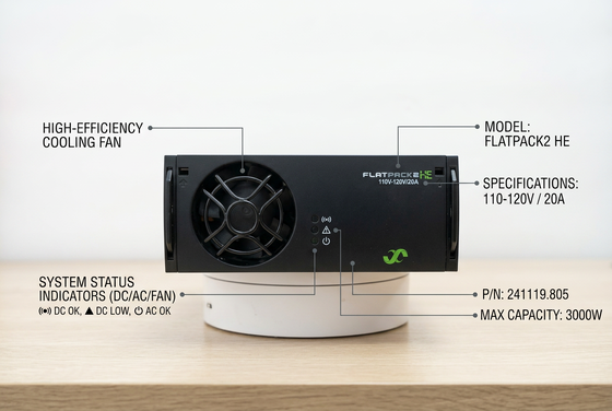 Eltek Flatpack2 110Vdc 125Vdc 3000W High Efficiency Rectifier Module 1U ύψος P/N: 241119.805