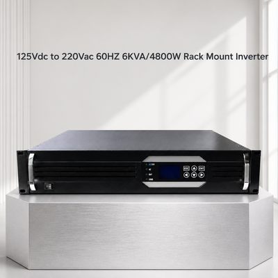 Μετατροπέας 19 ιντσών 2U Rack 6KVA 4800W Καθαρού Ημιτόνου 125VDC σε 220VAC για Εφαρμογές Εκτός Δικτύου