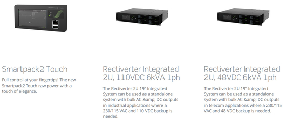 Ελτέκ Αναστροφέας 2U 6kVA Ελτέκ Flatpack Power System με Smartpack2 Touch Controller CIOR0402.1XXX