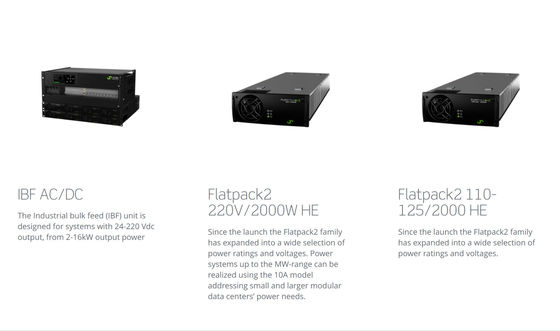 Ελτέκ Flatpack2 IBB System Βιομηχανικό σύστημα συνεχούς τροφοδοσίας με 16 kW DC Output IP21 Προστασία και 300 ADC Max Current